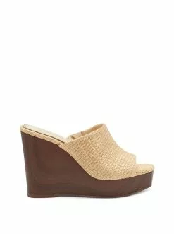 Camuto Shantelle Platform Wedge Slide In Natural