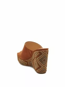 Camuto Shantelle Platform Wedge Slide In Ginger Cookie Shoes