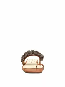 Camuto Rowine Flat Thong Slide In Ginger Cookie