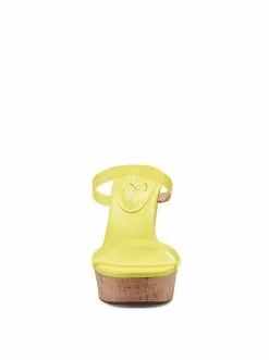 Camuto Tumile Platform Wedge Slide In Yellow