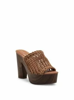 Camuto Shelbie Platform Slide In Ginger Cookie Shoes