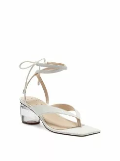 Camuto Sitelli Mid Heel Sandal In White New Arrivals