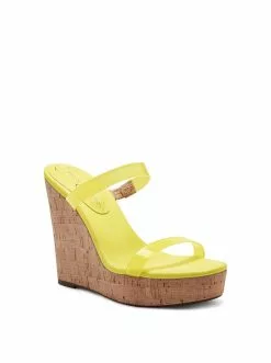 Camuto Tumile Platform Wedge Slide In Yellow