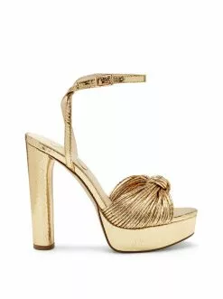 Camuto Shoes Immie Platform Sandal In Gold Snake