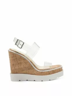 Camuto Maede Platform Wedge Sandal In Clear