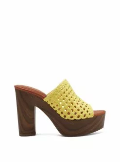 Camuto Shelbie Platform Slide In Yellow Shoes