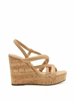 Camuto Shoes Simina Platform Wedge Sandal In Buff