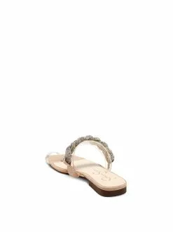 Camuto Rowine Flat Thong Slide In Clear