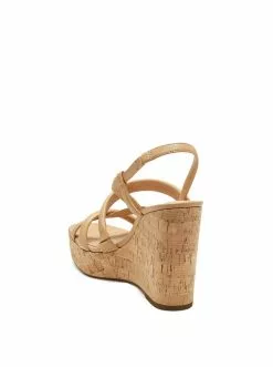 Camuto Shoes Simina Platform Wedge Sandal In Buff
