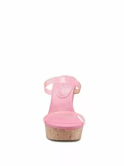 Camuto Tumile Platform Wedge Slide In Pink Shoes