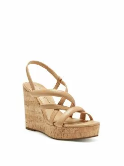 Camuto Shoes Simina Platform Wedge Sandal In Buff