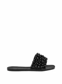 Camuto Shoes Kassime Flat Slide In Black Pearl
