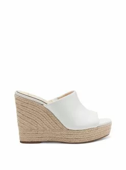 Camuto Shantelle Platform Wedge Slide In White Shoes