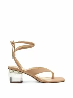 Camuto Sitelli Mid Heel Sandal In Buff