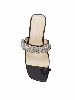 Camuto Shoes Rowine Flat Thong Slide In Black