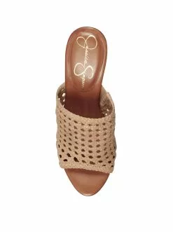Camuto Shelbie Platform Slide In Natural Woven