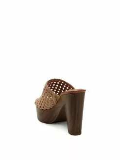 Camuto Shelbie Platform Slide In Natural Woven