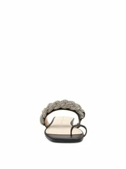 Camuto Shoes Rowine Flat Thong Slide In Black