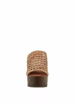 Camuto Shelbie Platform Slide In Natural Woven