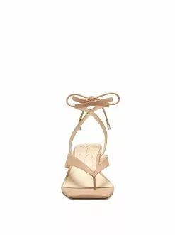 Camuto Sitelli Mid Heel Sandal In Buff