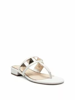 Camuto Movena Flat Thong Slide In White Shoes