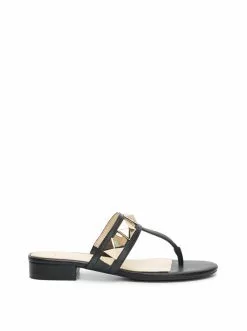 Camuto Shoes Movena Flat Thong Slide In Black