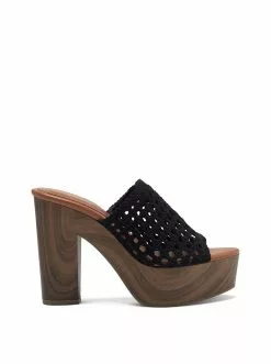 Camuto Best Sellers Shelbie Platform Slide In Black Woven