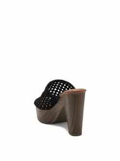 Camuto Best Sellers Shelbie Platform Slide In Black Woven