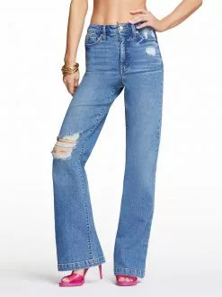 OJG Clothing Tease High Rise Wide Leg Jeans In Hawthorne