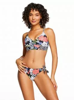Amerex Tropical Punch Cropped Cami In Mandarin Swim