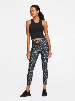 Rockfit Tummy Control Ankle Legging In Black Watercolor Camo Clothing