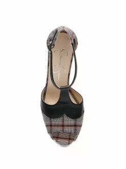 Camuto Dany T-Strap Platform Sandal In Plaid Shoes