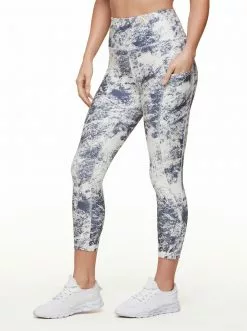 Rockfit Tummy Control Capri In Ombre Blue Granite Clothing
