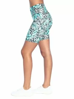 Rockfit Tummy Control Bermuda In Ice Green Cheetah