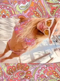 Amerex Flower Child Tie Front D-Bra In Mandarin