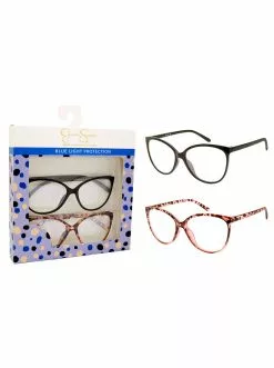 CIO Set Of 2 Cat-Eye Blue Light Readers In Black & Tortoise To Rose