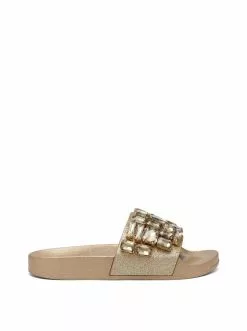 Camuto Shoes Stazee Flat Slide In Champagne