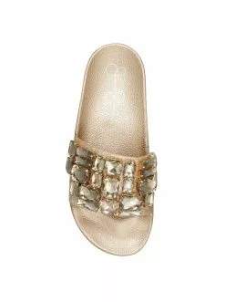 Camuto Shoes Stazee Flat Slide In Champagne