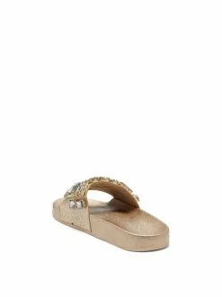 Camuto Shoes Stazee Flat Slide In Champagne