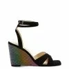 Camuto Shoes Arlisa Wedge Sandal In Black Sparkle