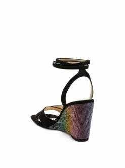 Camuto Shoes Arlisa Wedge Sandal In Black Sparkle