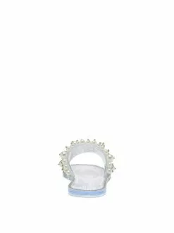 Camuto Kassime Flat Slide In Clear And Pearl
